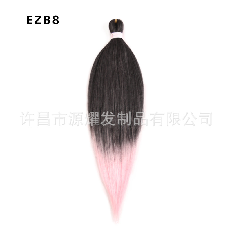 Peluca EZ cabello esponjoso y suave de fibra química trenza grande 26 pulgadas 90g pvc bicolor retardante de llama seda de baja temperatura trenza grande