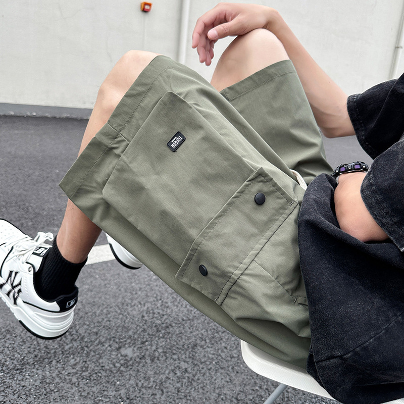 Deep Inventory Tooling Shorts 2024 New Summer Casual Pants Men's Functional Pants Loose Straight Hong Kong Style Ice Silk Pants