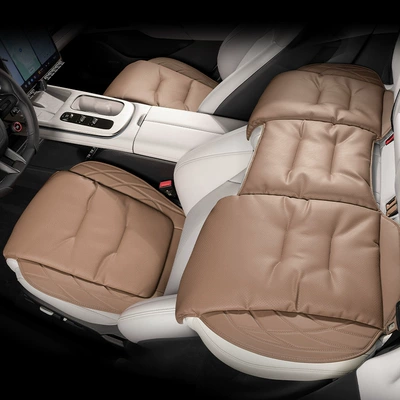 Driver's Seat, Universal for All Seasons, Seat cushion, seat cover - s-model-nappa-leather-chestnut-brown-three-piece-set-for-front-and-rear-rows