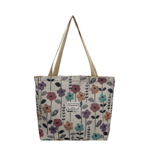 Canvas bag for women, large capacity, hand-held, shoulder or top-handle tote bag with unique design, suitable for office and commuting