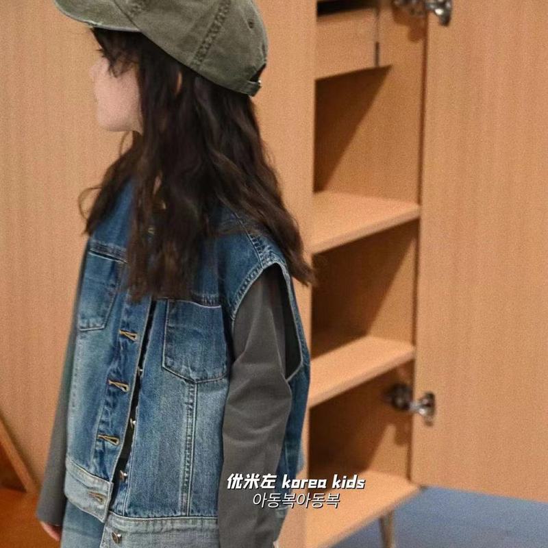 波拉bora韩国童装女童牛仔马甲洋气时髦春装新款儿童背心男童|undefined