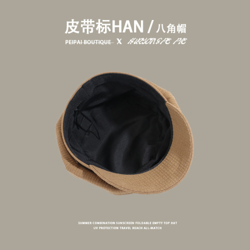 Octagonal hat spring and summer women's Japanese retro all-match painter's hat outdoor face-showing small fashion student beret Korean version trendy