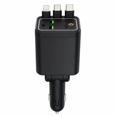 voltage 12V-24V, Mobil şarj cihazları - exclusive-for-applehuawei-ultra-fast-version192w-super-fast-charging-dual-type-c-apple-retractable-cable-70cm-speed-up-by-500