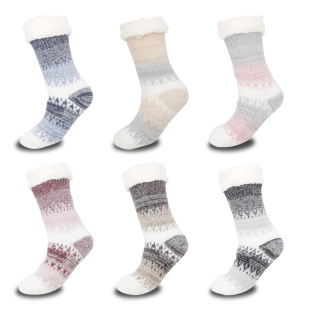 New Velvet Thickeneded Warm Socks for Men and Women Winter Indoor Non-Slip Socks Sleep Socks Floor Socks Slippers Socks