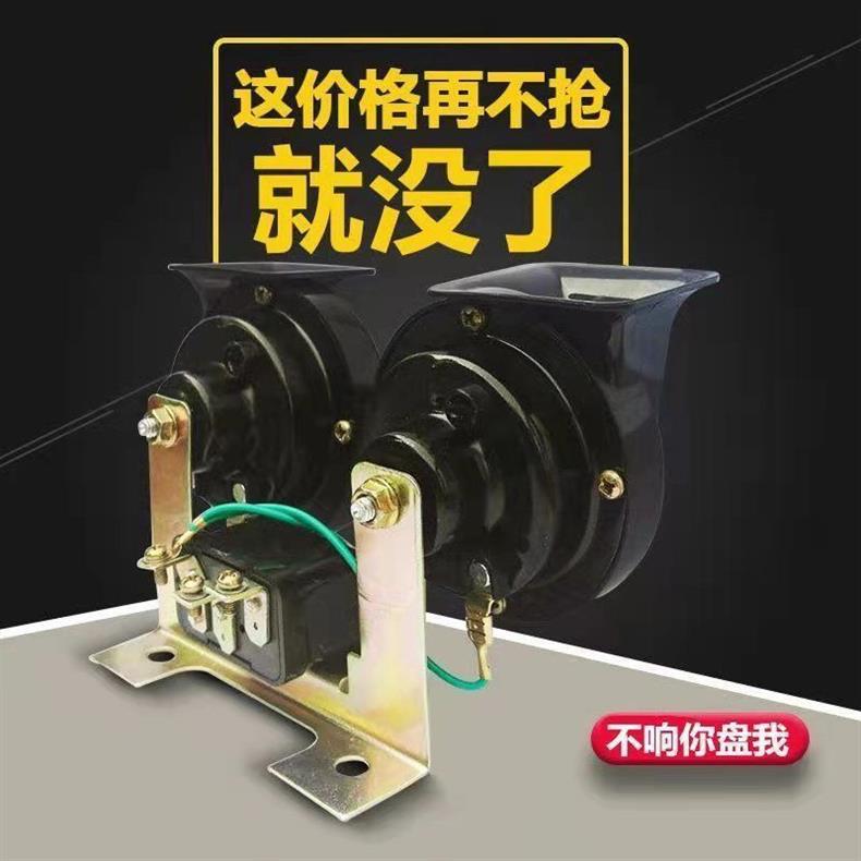 Car Horn Snail Ultra-Loud Waterproof Whistle Horn 12V for Small Cars and Trucks 24V Universal High and Low Tone Electric Horn