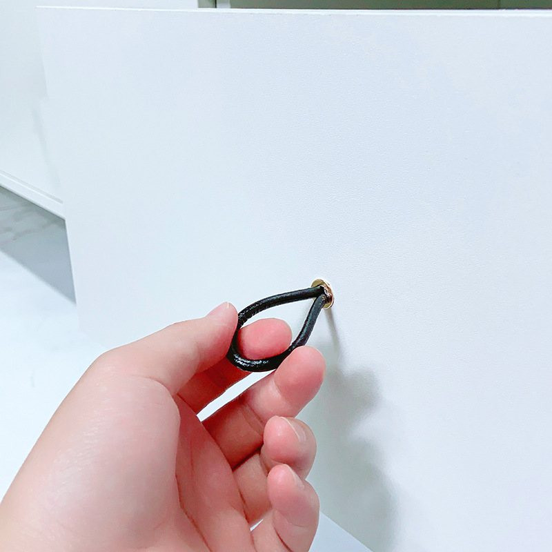 Lujo ligero simple europeo cuerda de cuero manija armario puerta zapato gabinete cajón cuerda trenzada de oro manija oculta moda manija minimalista image 5