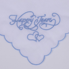 2025新型アマゾンtemuクロスボーダーhappy tears結婚式刺繍ハンカチハンカチ結婚式パーティー