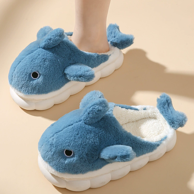 В наличии милые хлопковые тапочки с китами, женские зимние домашние мужские зимние тапочки с героями мультфильмов Мао