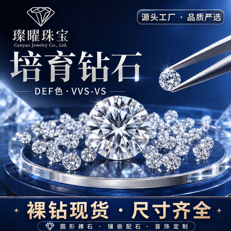 Wholesale of Cultivated Diamonds: Round Artificial Diamonds, Man-made Henan Cultivated Diamonds, Inlaid Pebble Stones, and Crushed Diamonds