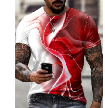 2024 Summer Street Men's 3D T-shirt with Bee Cross Theme Printed Fashion Short sleeved Top_voghion.com