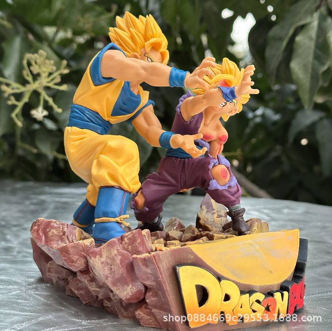 マンガ卸売ドラゴンボール父息子ウェーブ孫悟空孫悟飯シーンフィギュア装飾品|undefined