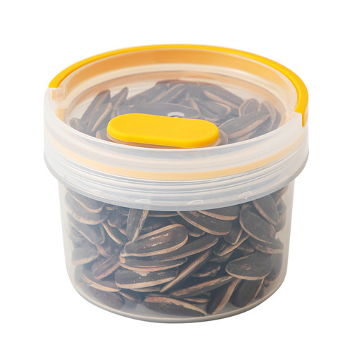 Portable Snack Storage Box Plastic Transparent Divided Jar Nuts & Dried Fruits Storage Jar Round Sealed Preservation Box