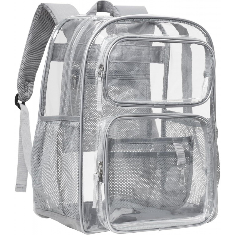 Amazon nueva mochila transparente grande, mochila transparente de PVC pesada para trabajo universitario