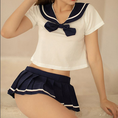 Lingerie for Women: Cute and Sexy Student Costume with Pleated Skirt, Small Bust Mini Skirt, Role-Playing Passionate Uniform Set