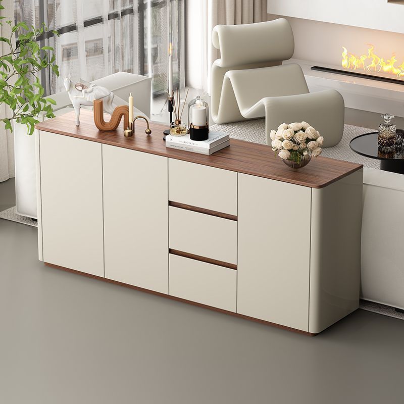 Sideboard Solid Wood Wall-Mounted Integrated Home Cabinet Modern Minimalist Kitchen Cabinet Living Room Tea Storage Cabinet