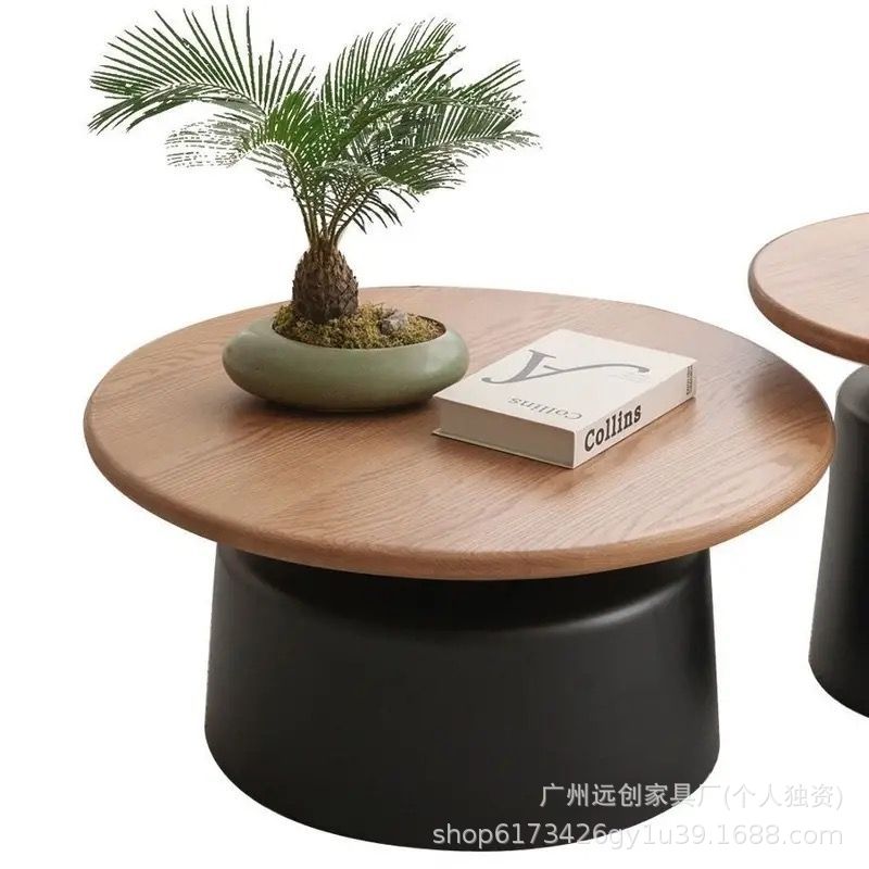 우드 컬러 + 블랙 베이스 [직경 70cm]