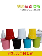 鐵皮多肉花盆花桶玩具桶沙灘桶彩繪水桶百搭迷你糖果色小鐵桶