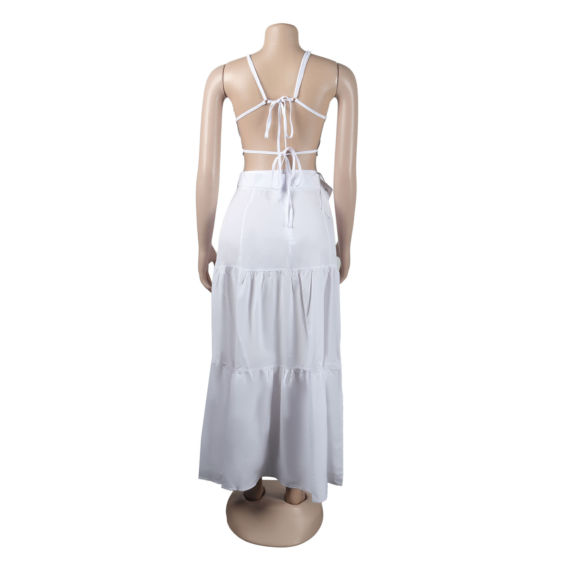 354g Weight Sleeveless Sleeve Length Polyester Fabric Type Skirt Co-ord Set Sets Type 2 Pieces Set Quantity Holiday Occasion Strap Neckline Slim Fit Type Solid Color, Flower Pattern Summer Season Women's Gender Vacation Style Holiday Women's Vacation Solid Color Flower Polyester Skirt Co-ord Set Skirt Sets 24