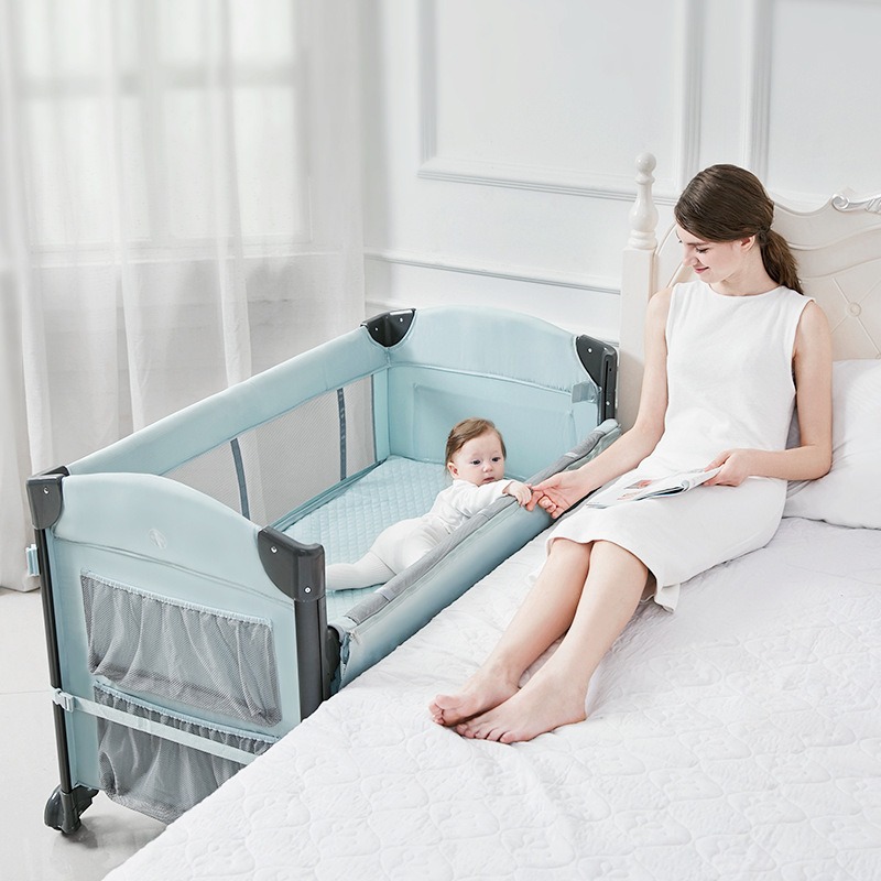 Foldable Crib, Mobile and Portable, Multifunctional Splicing Bed for Postpartum Care Center, Rocking Bed, Baby Bed Wholesale