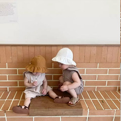 Baby clothes for 0-3 year olds, summer thin college style onesie for babies, unisex short sleeve tunic suit for summer crawling