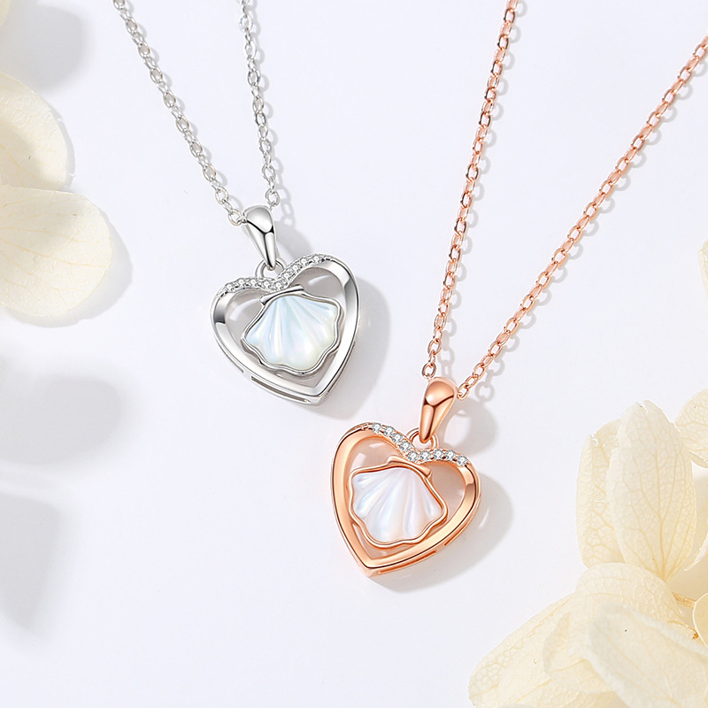 S925 collar de plata esterlina de las mujeres con amor, japonés y coreano ins todo-juego, usted tiene un regalo de vacaciones de gorro