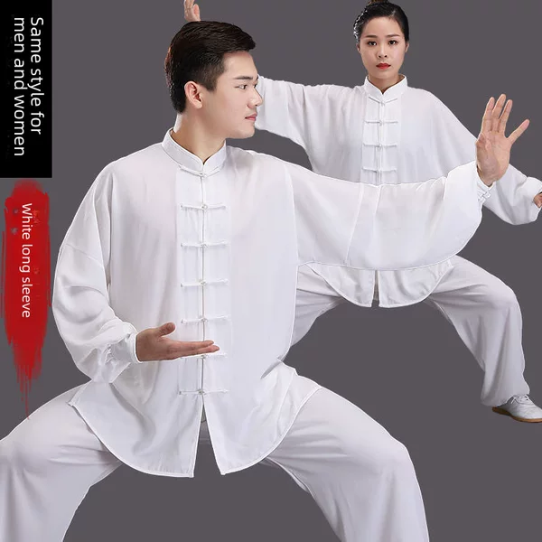 Source Manufacturer Direct Sales Cotton and Silk Tai Chi Suit Women's Practice Suit Men's Spring and Summer Tai Chi Martial Arts Performance Suit