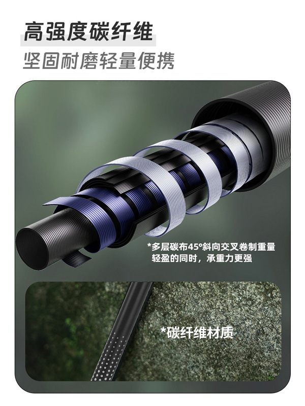 碳纤维登山杖碳素超轻三节伸缩男女专业户外徒步手杖装备行山杖|undefined