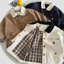 童装风衣外套撞色领男童夹克衫韩版儿童外穿上衣秋季新品一件代发