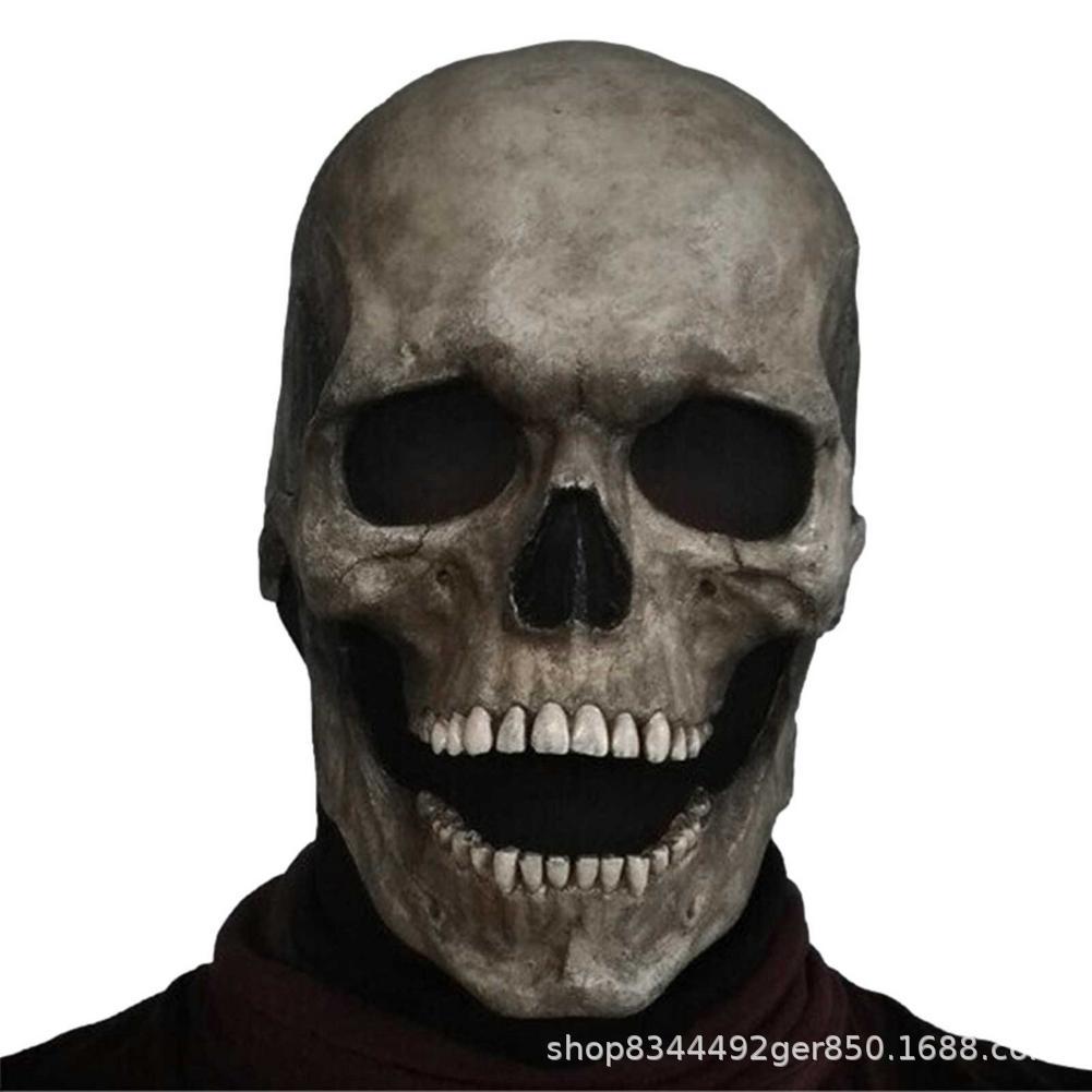 Nuevo móvil boca cráneo máscara cabeza cubierta Horror Halloween boca móvil cráneo cabeza completa máscara de cráneo