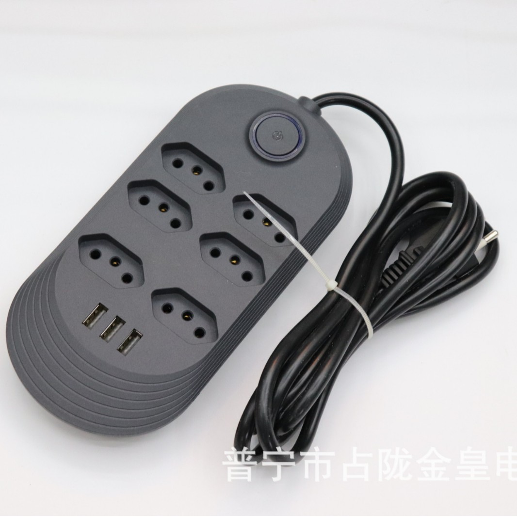 América del Sur dos redondos tres redondos TYPE-C estándar brasileño enchufe brasileño enchufe placa de conexión USB con cable enchufe