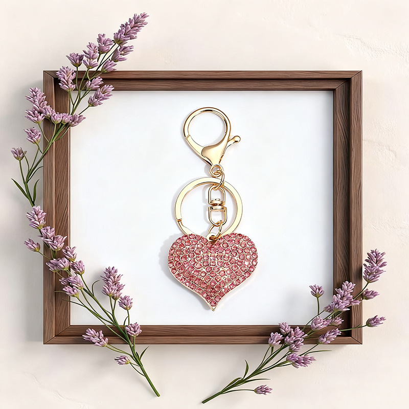 Transfronterizo nuevo diamante amor amor colgante moda universal hermoso pequeño regalo llavero bolso colgante personalizado