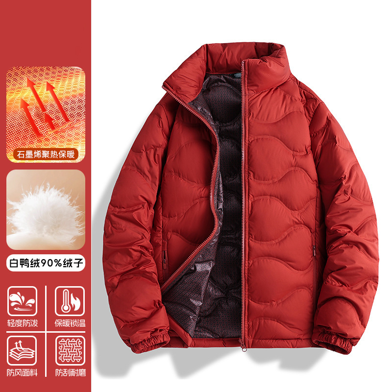 骆陀轻薄羽绒服女冬季2025新款白鸭绒冲锋衣防寒内胆大码立领外套|undefined