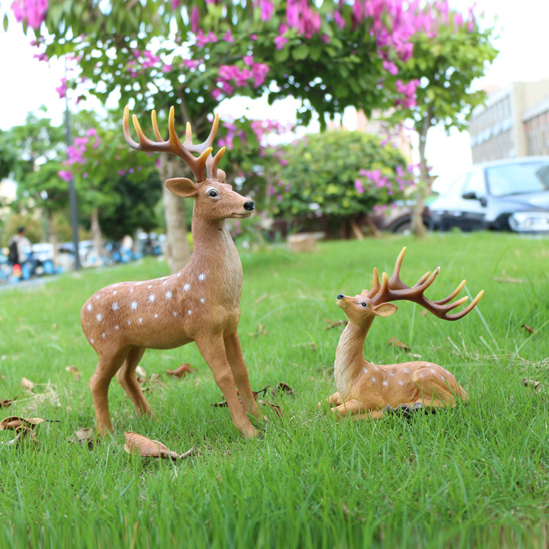 Sika Deer Ornaments Outdoor Park Forest Landscape Simulation Animal Courtyard Garden Decorations Fawn Ornaments