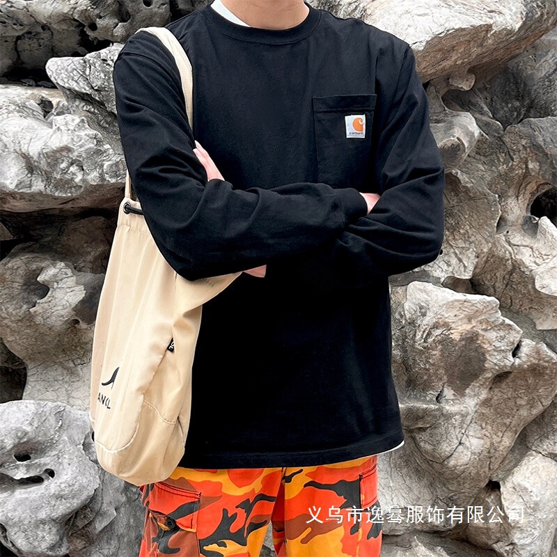 Carhartt Long-Sleeve T-Shirt for Men and Women, Autumn Loose Fit Workwear with Pockets, Wholesale Carhartt Long-Sleeve T-Shirt for Men and Women, Autumn Loose Fit Workwear with Pockets, Wholesale