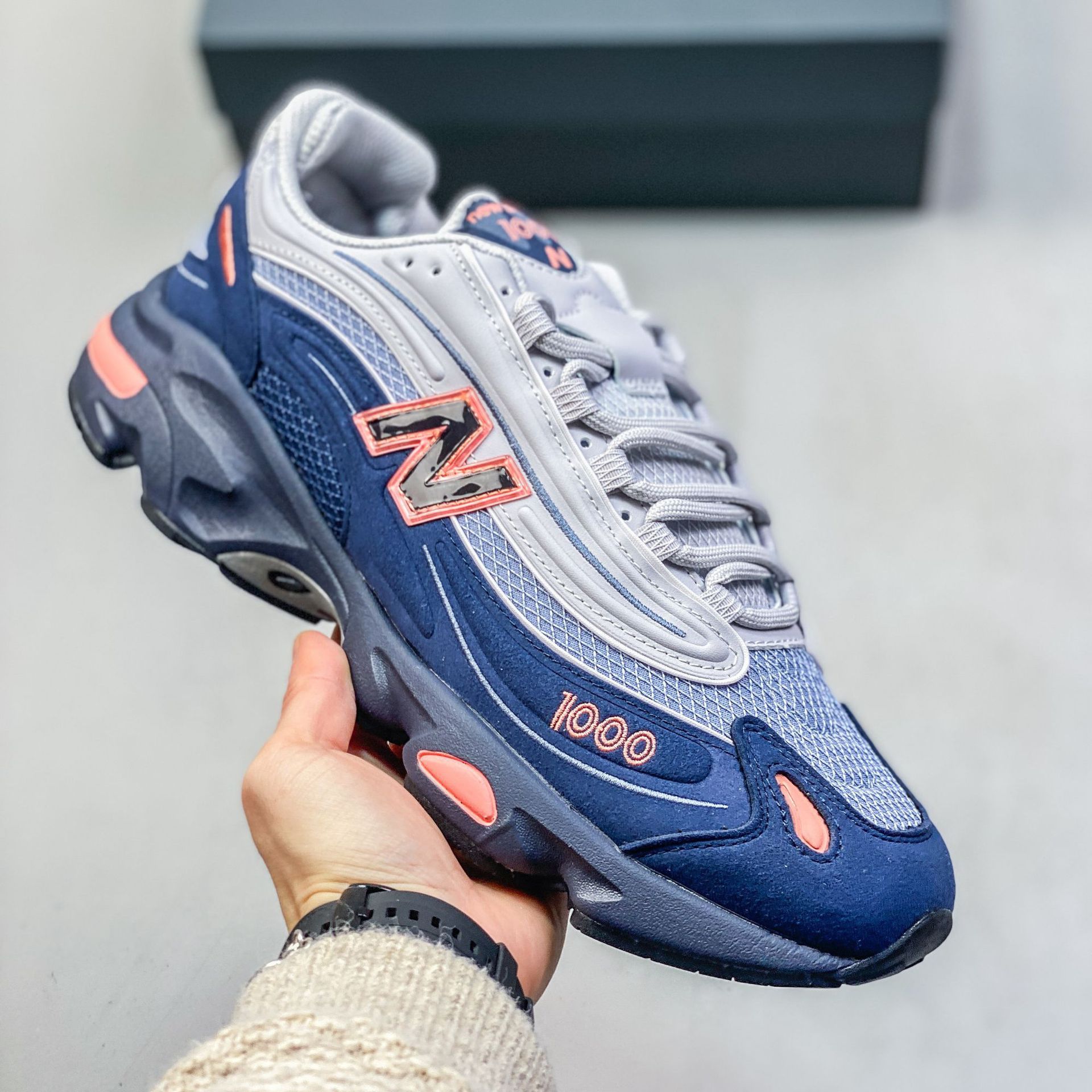 Zapatos de correr retro de alta calidad NB1000 marca conjunta de cuero de malla de suela gruesa zapatos deportivos para hombres y mujeres zapatos de viaje casuales