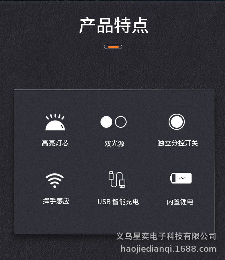 USB智能感应头灯强光可充电头戴式超长待机超亮远射LED探照夜钓灯详情4