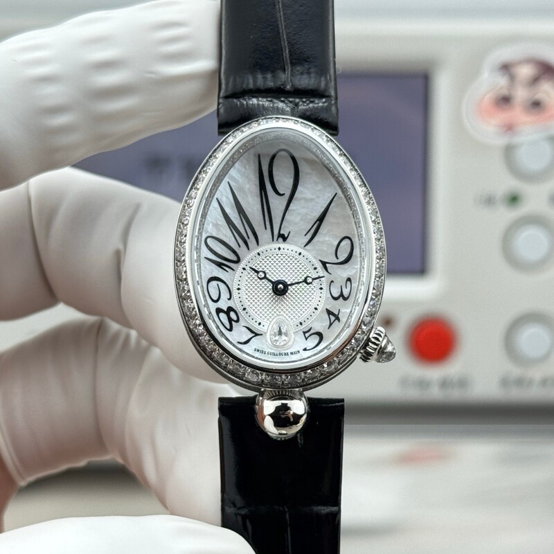 Naples Queen women's watch, oval-shaped, fully automatic mechanical watch, pebble-patterned mother-of-pearl mechanical watch for women