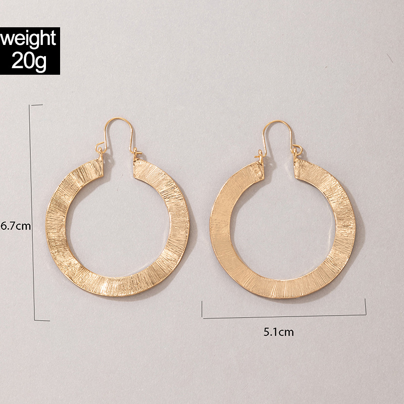 Simple Jewelry Golden Ring Earring Geometric Water Ripple Earrings display picture 1