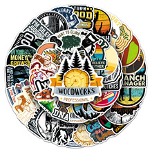 50张户外林业贴纸创意防水笔记本跨境热卖手账本行李箱保温杯贴纸