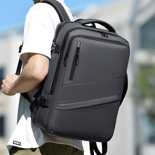Cross-Border Backpack Large Capacity Men's High-End Backpack Commuter Style Business Computer Bag Expandable Backpack