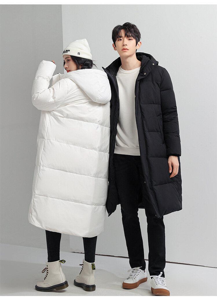 Men's Padded Coat Mid-length Thickened White Duck Down Jacket_voghion.com