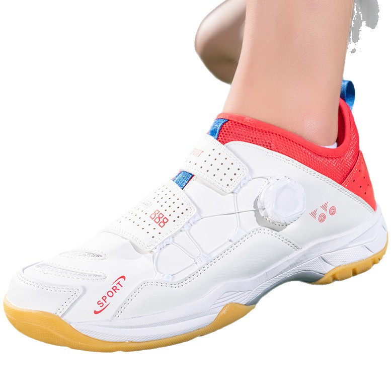 Tendencia simple y elegante nueva zapatilla de bádminton de hebilla giratoria transfronteriza transpirable, ligera y multifuncional, malla transpirable