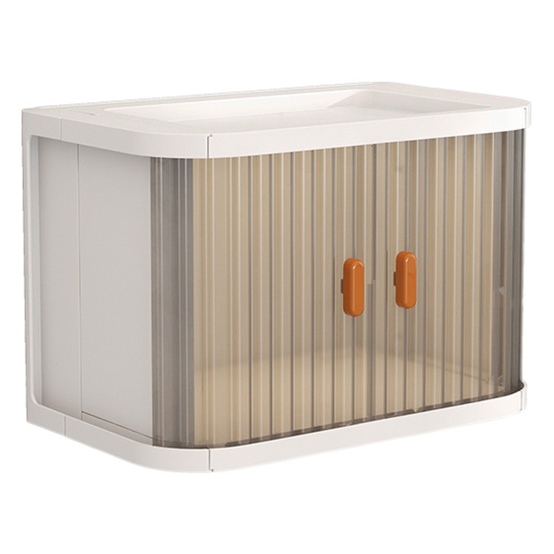 Yiya escritorio plegable organización caja de almacenamiento PP puerta apilable cajón multiusos organizador de almacenamiento