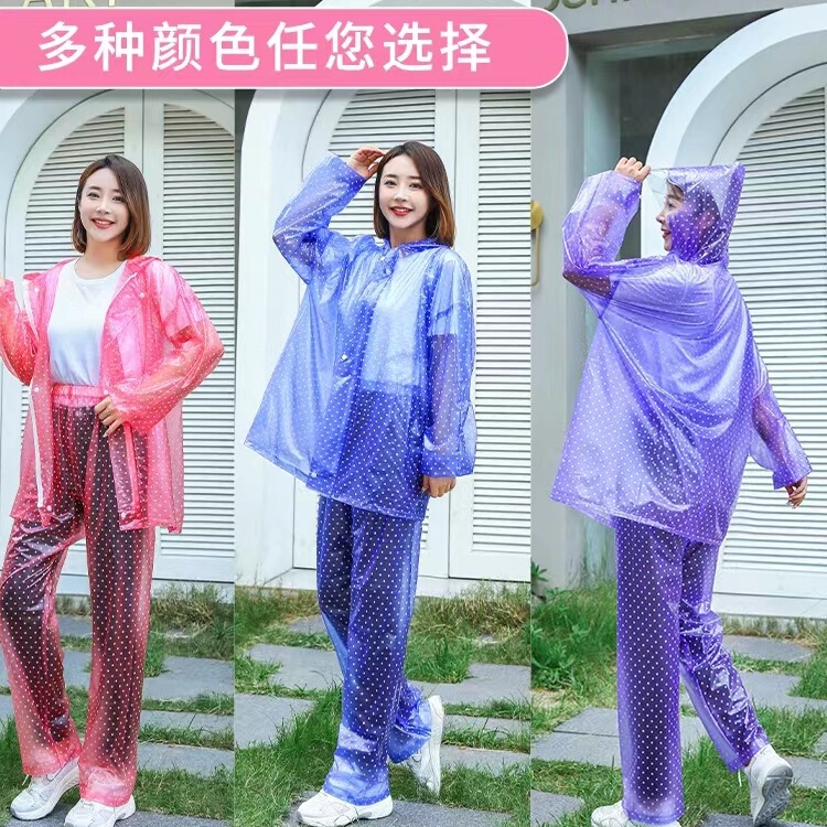 New Men's and Women's Fashionable Raincoats and Rain Pants Full-Body Split Suit Zipper Snap Button Outdoor Hiking Easy to Carry