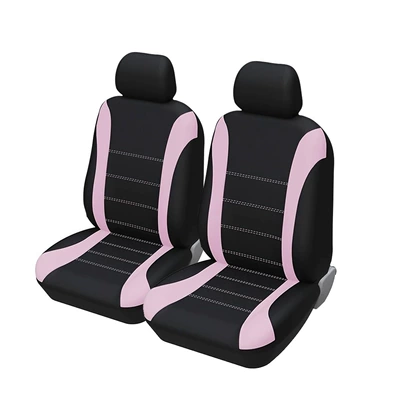 Universal seat cover: Fabric Seat Cushion - pink-double-seat-with-waistline-design-general