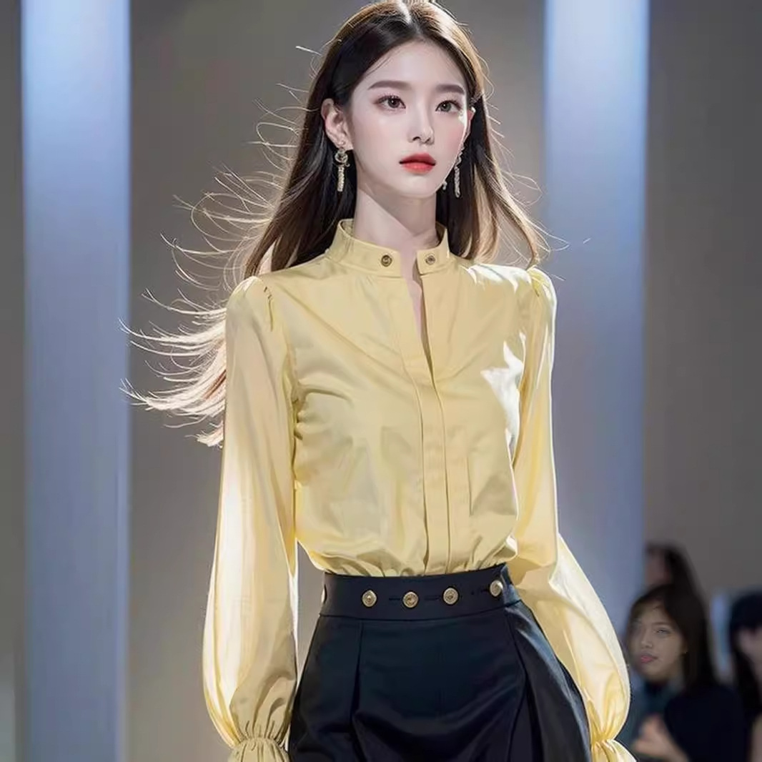 Elegant yellow autumn shirt