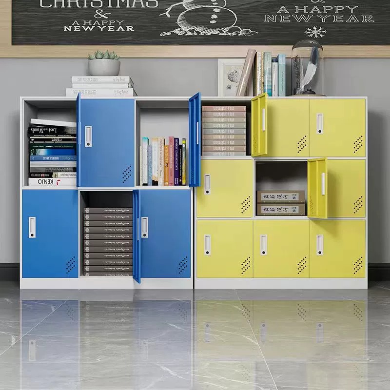 Gabinete de mochila de color sala de clases escolares armario de almacenamiento de libros de estudiantes jardín de infantes con bloqueo armario de hierro bajo