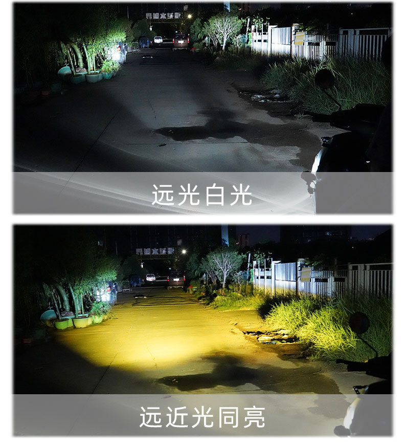 New Motorcycle Led Spotlight Electric Vehicle Paving High and Low Beam Headlight External Strong Light Super Bright Lens Headlight