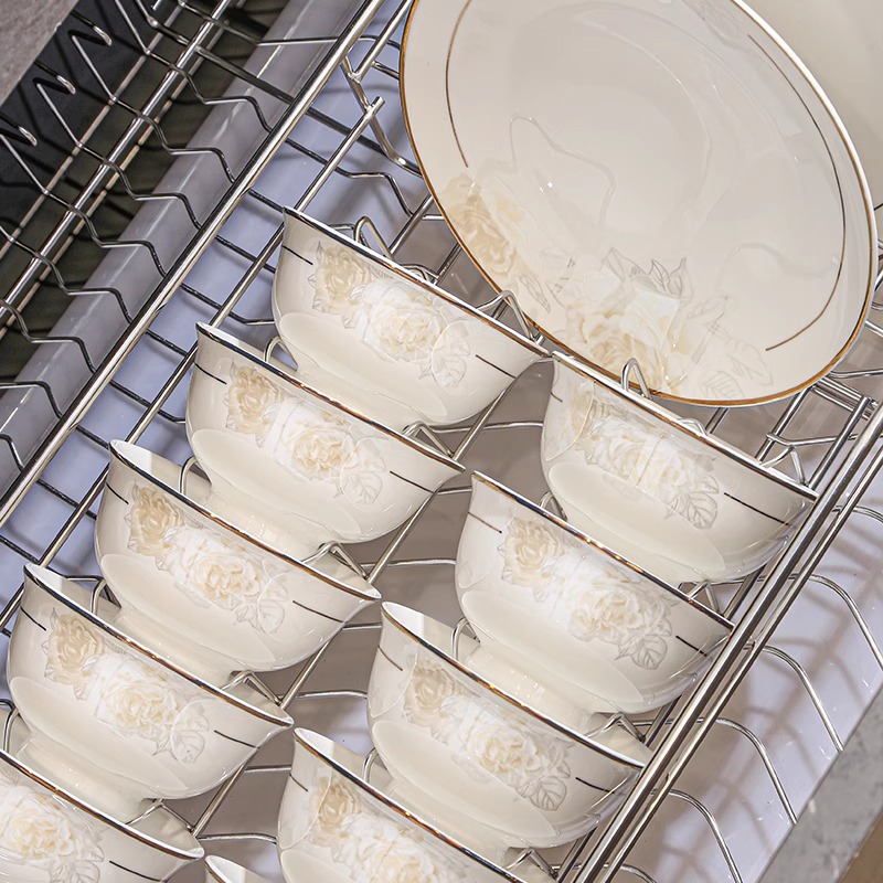 景德鎮陶瓷套裝骨瓷結婚餐具禮盒全套家用高級感碗筷盤子全套組合