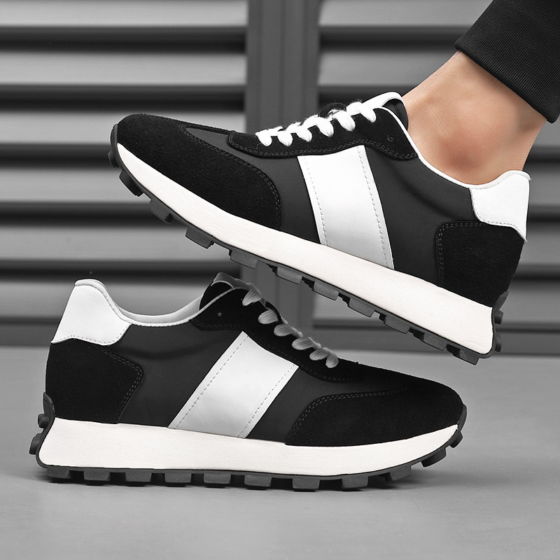 2024 nuevo aumento de la altura interior 8cm zapatos del tablero de los hombres cuero genuino transpirable hombres deportes zapatos casuales zapatos de moda del todo-fósforo